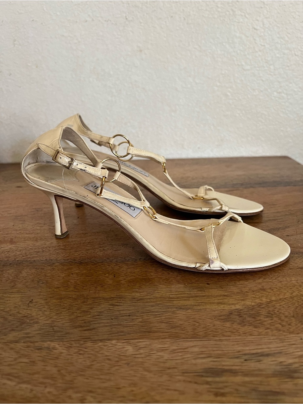 Jimmy Choo Huck Sandal Heel Size 38.5 Leather